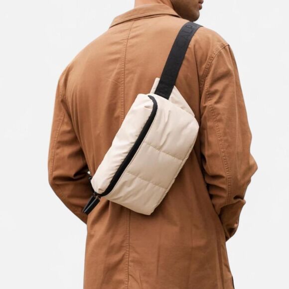 CALPAK Luka Belt Bag – Oatmeal Puffy Crossbody / Fanny Pack - Picture 2 of 6